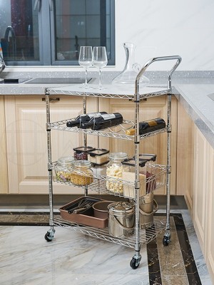 廚房用多功能四層金屬小餐車